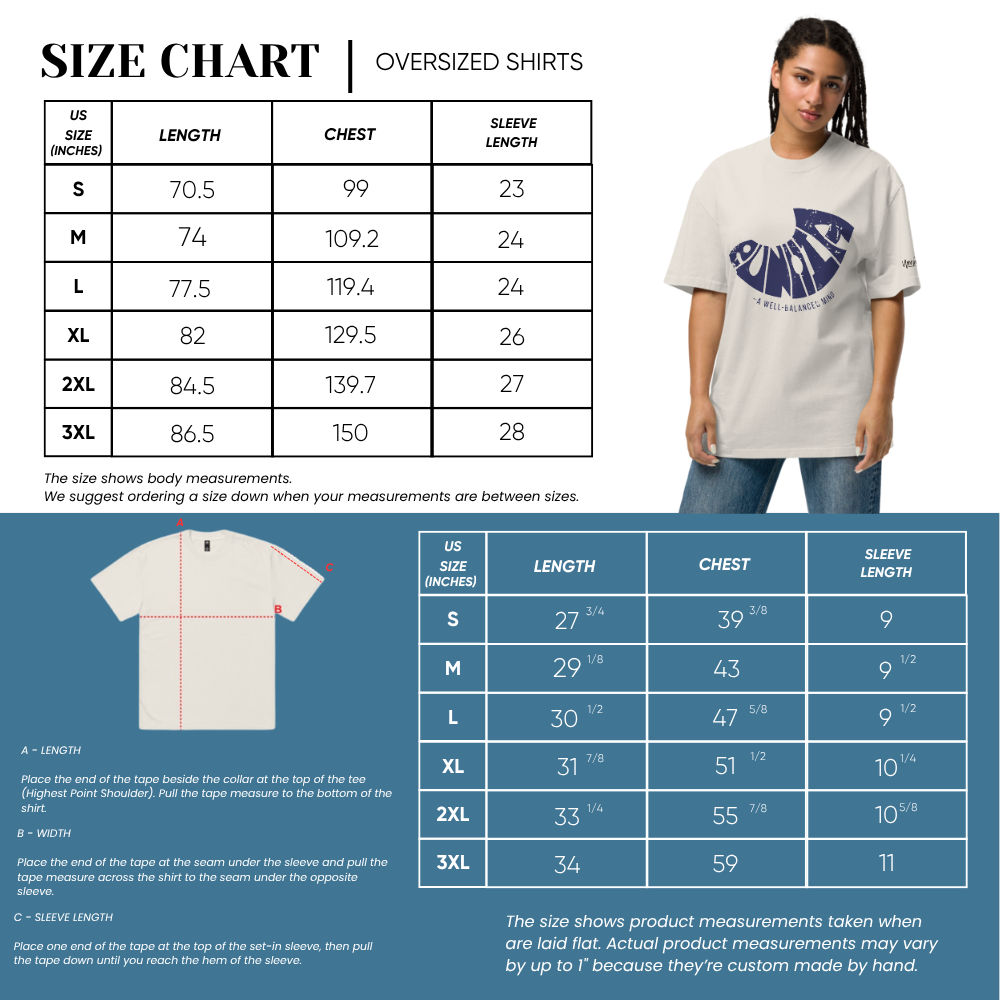 Eunoia Cream Blue Oversized T-shirt