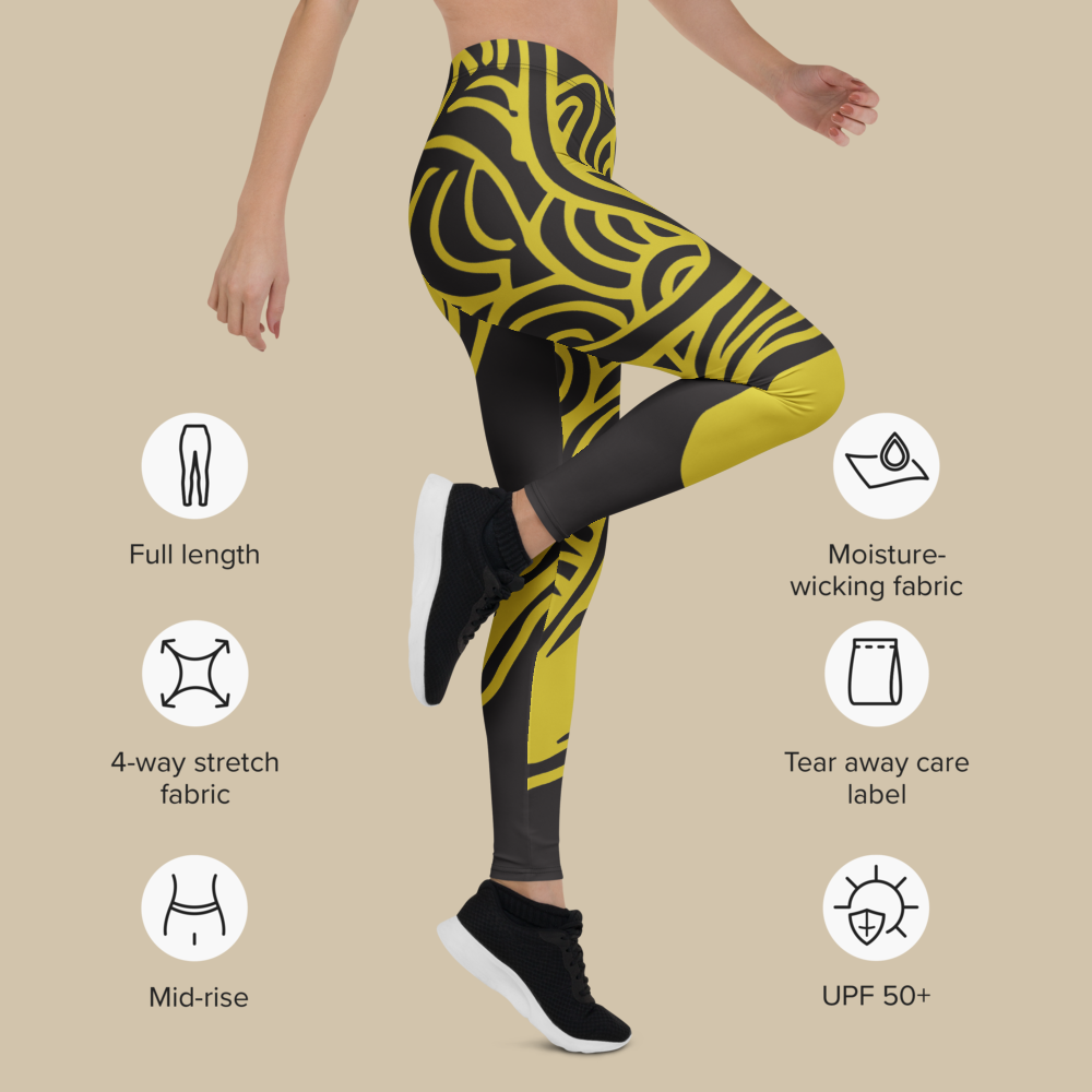 Golden Blaze Vibe Elastic Leggings