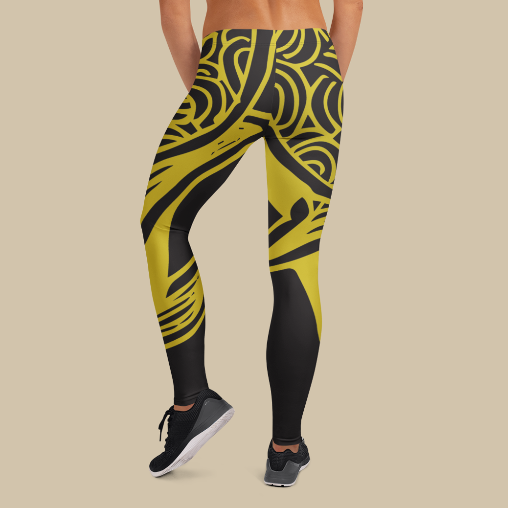 Golden Blaze Vibe Elastic Leggings