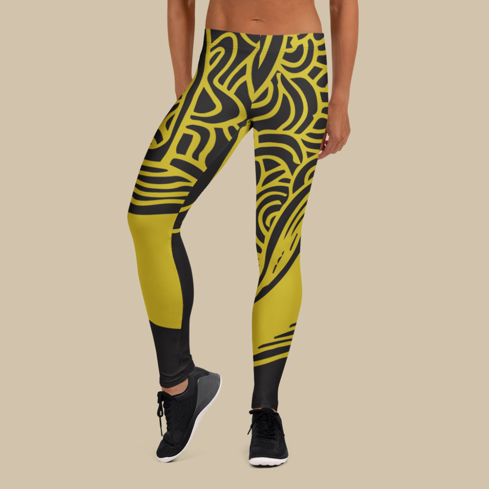 Golden Blaze Vibe Elastic Leggings