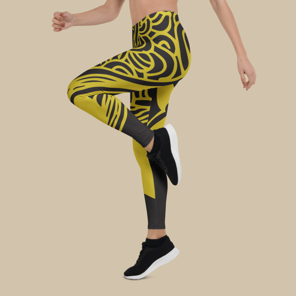 Golden Blaze Vibe Elastic Leggings