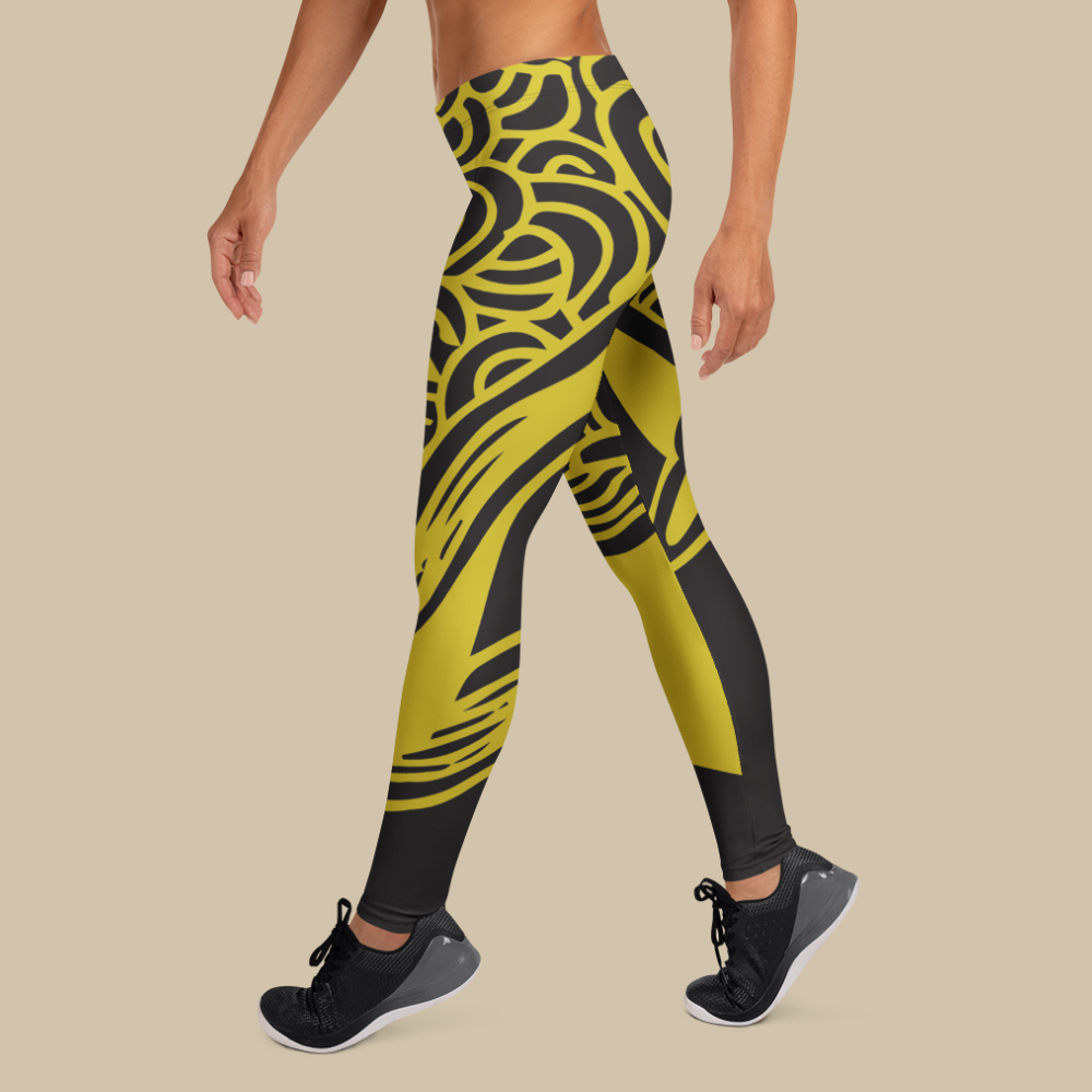 Golden Blaze Vibe Elastic Leggings
