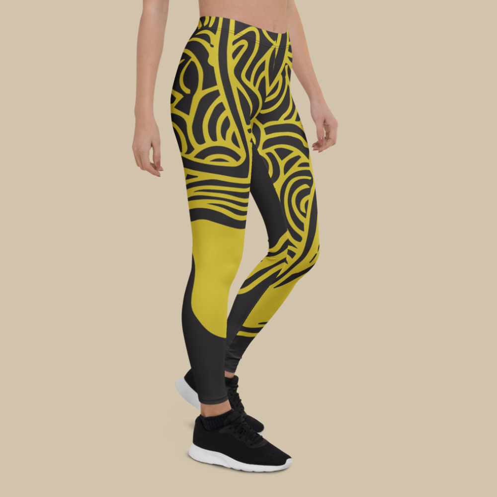 Golden Blaze Vibe Elastic Leggings