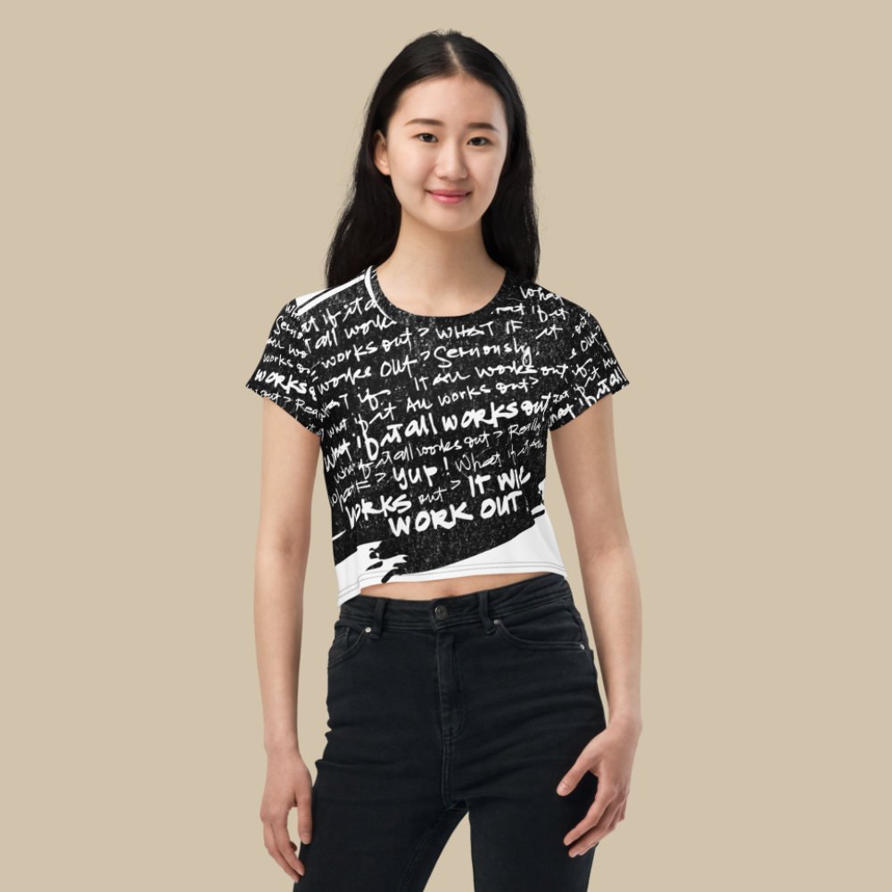 Work Out Black Crop Tee