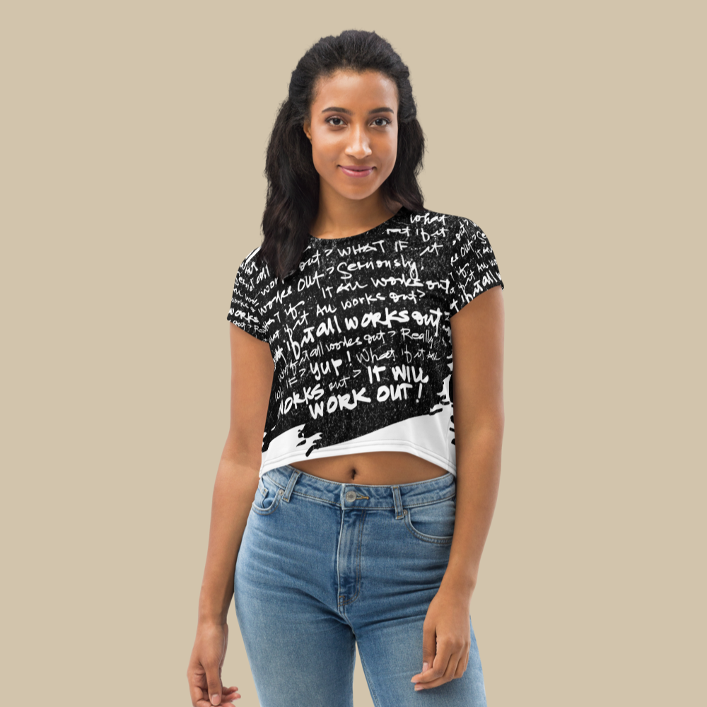 Work Out Black Crop Tee