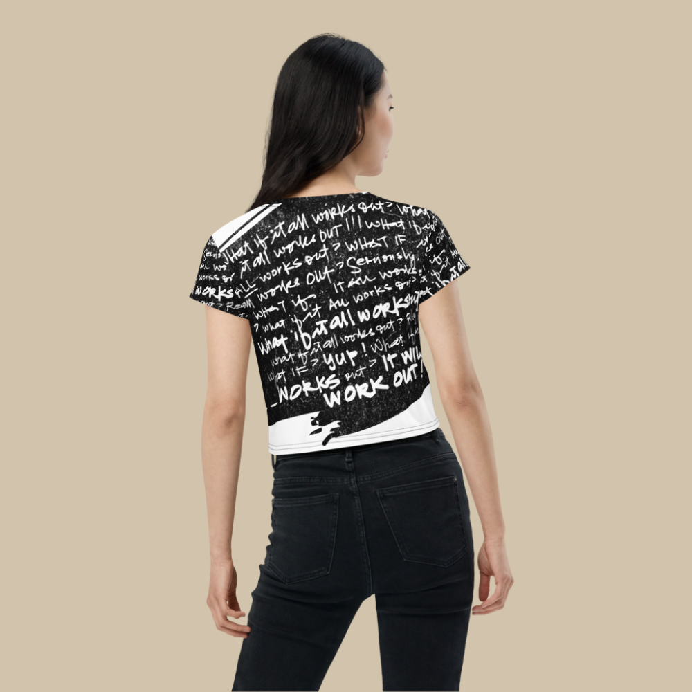 Work Out Black Crop Tee