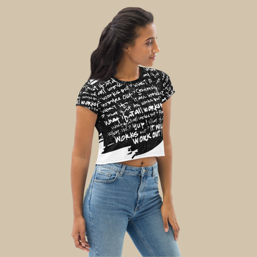 Work Out Black Crop Tee