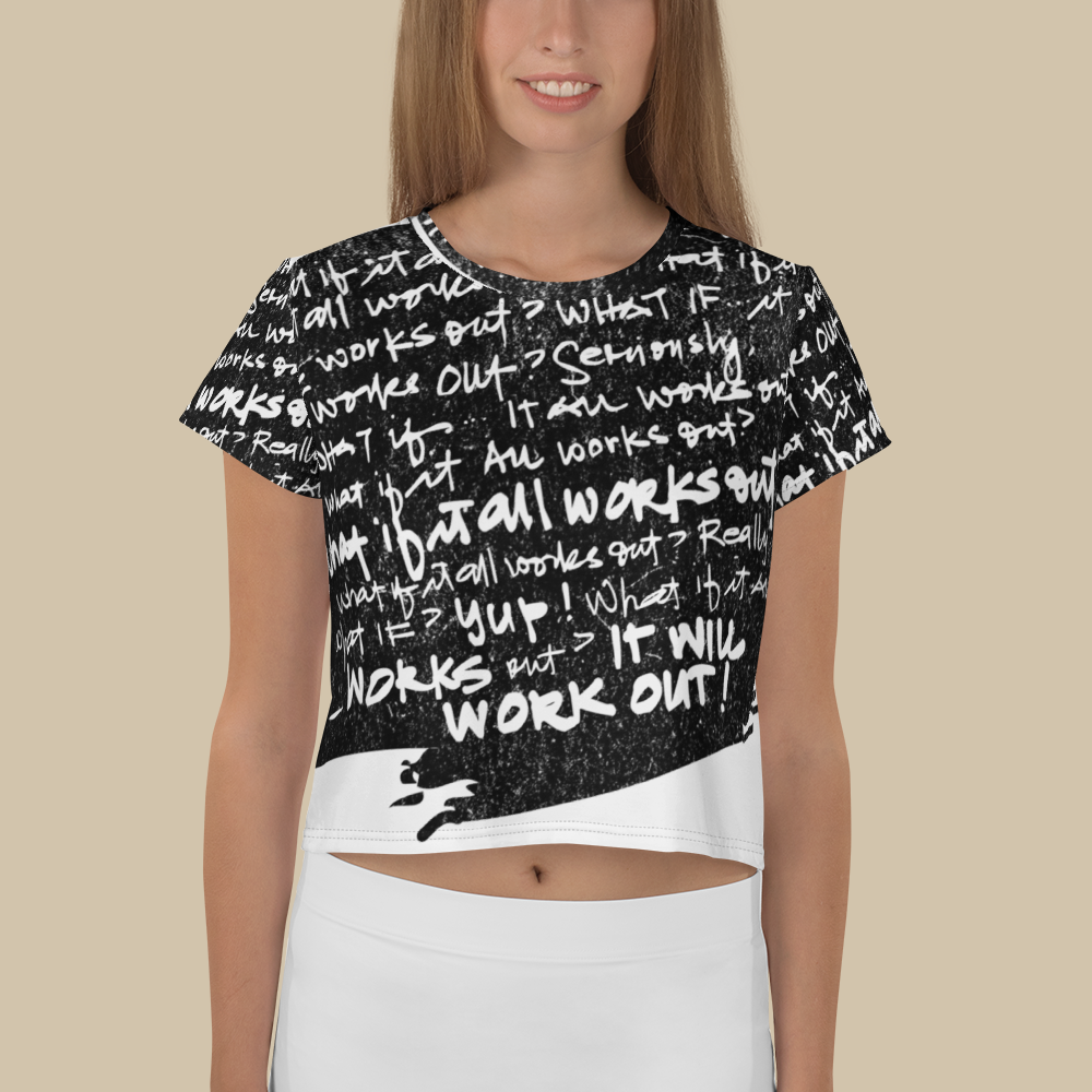 Work Out Black Crop Tee