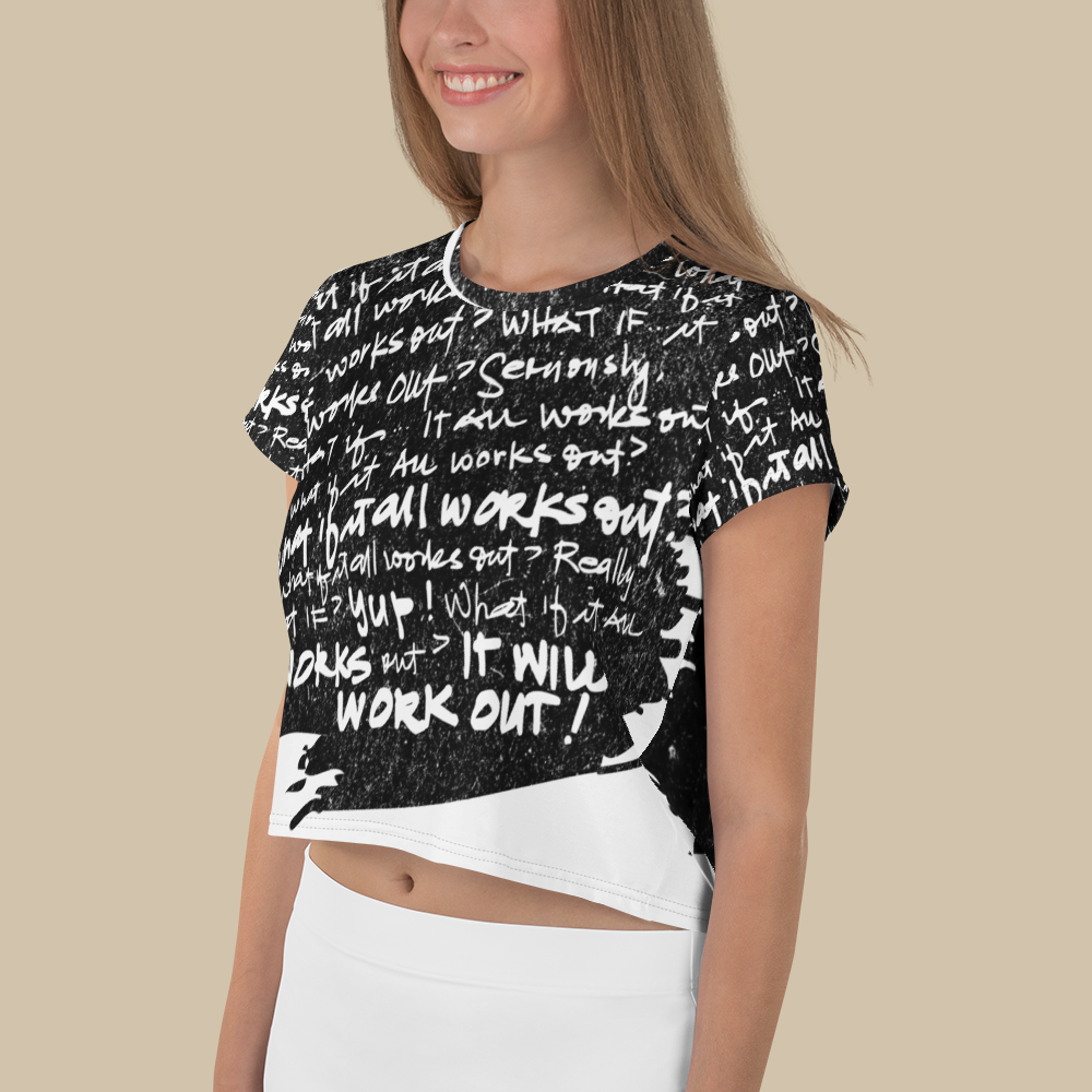 Work Out Black Crop Tee