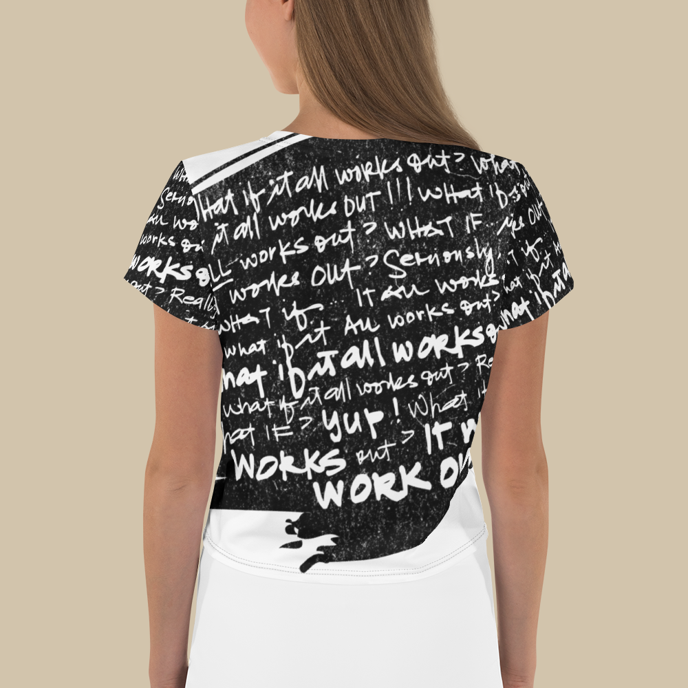 Work Out Black Crop Tee