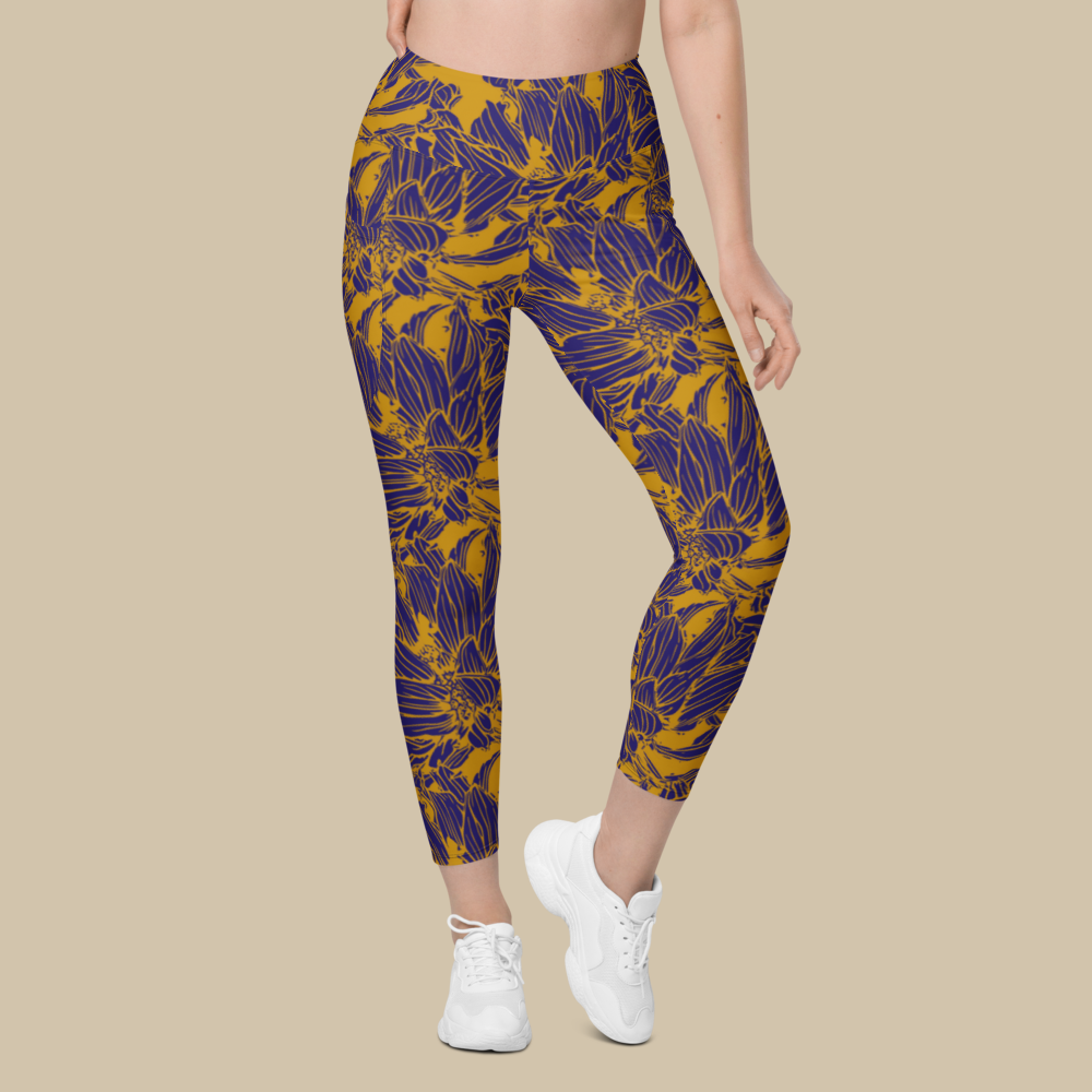 Ochre Blossom Pocket Leggings