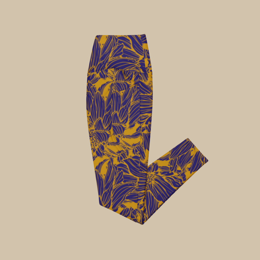 Ochre Blossom Pocket Leggings