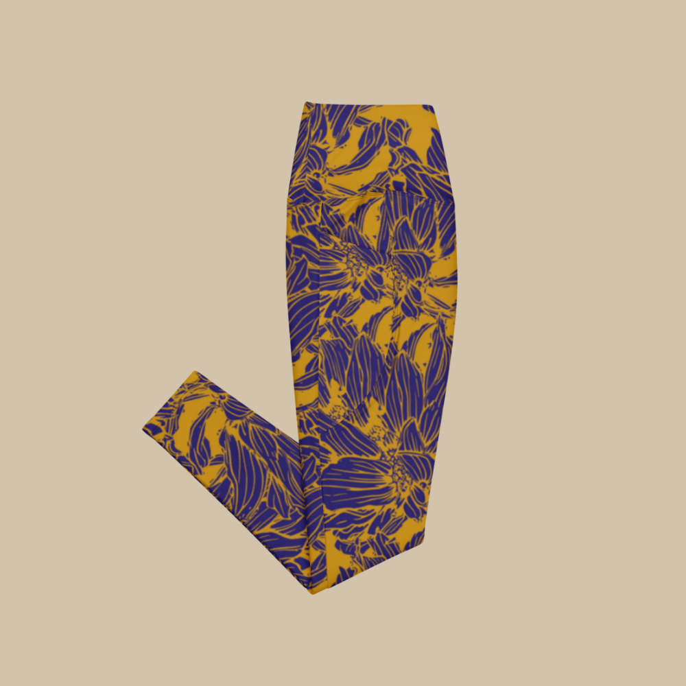 Ochre Blossom Pocket Leggings