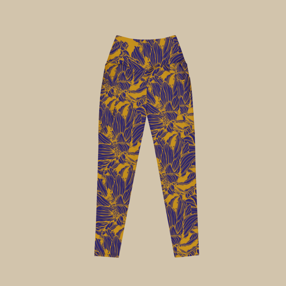 Ochre Blossom Pocket Leggings