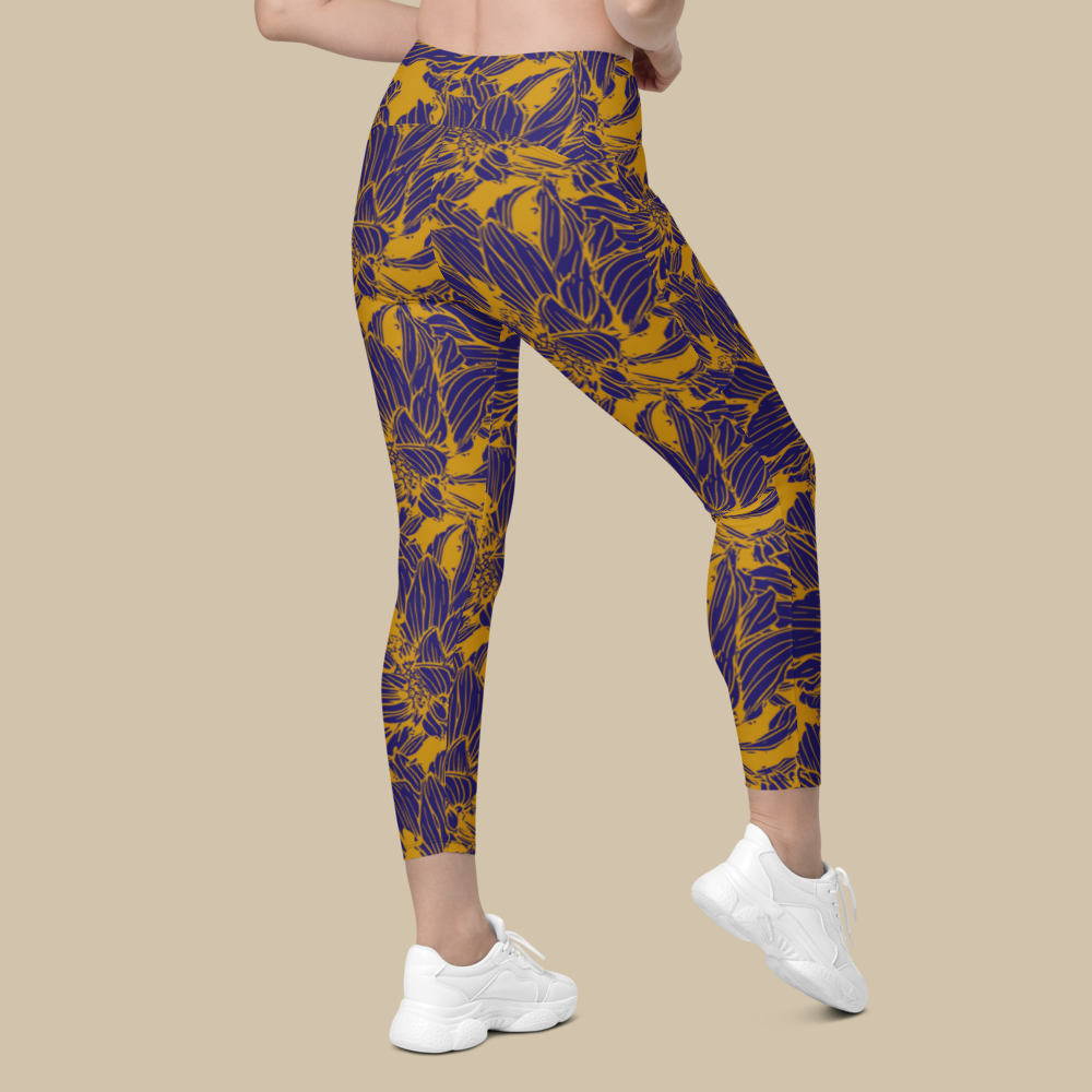 Ochre Blossom Pocket Leggings