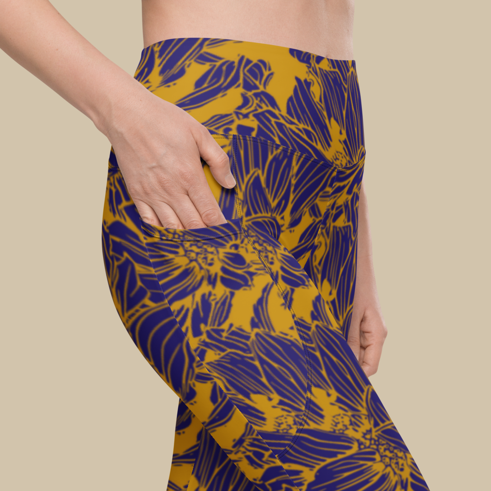 Ochre Blossom Pocket Leggings