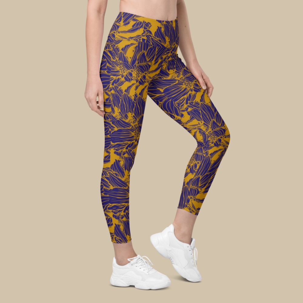 Ochre Blossom Pocket Leggings