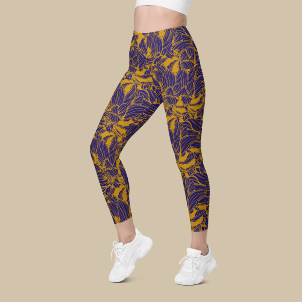 Ochre Blossom Pocket Leggings