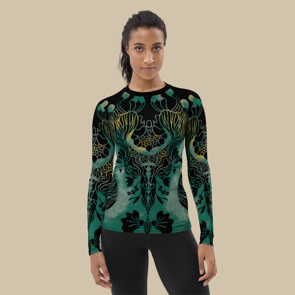 Reflections of Her Black Rash Guard