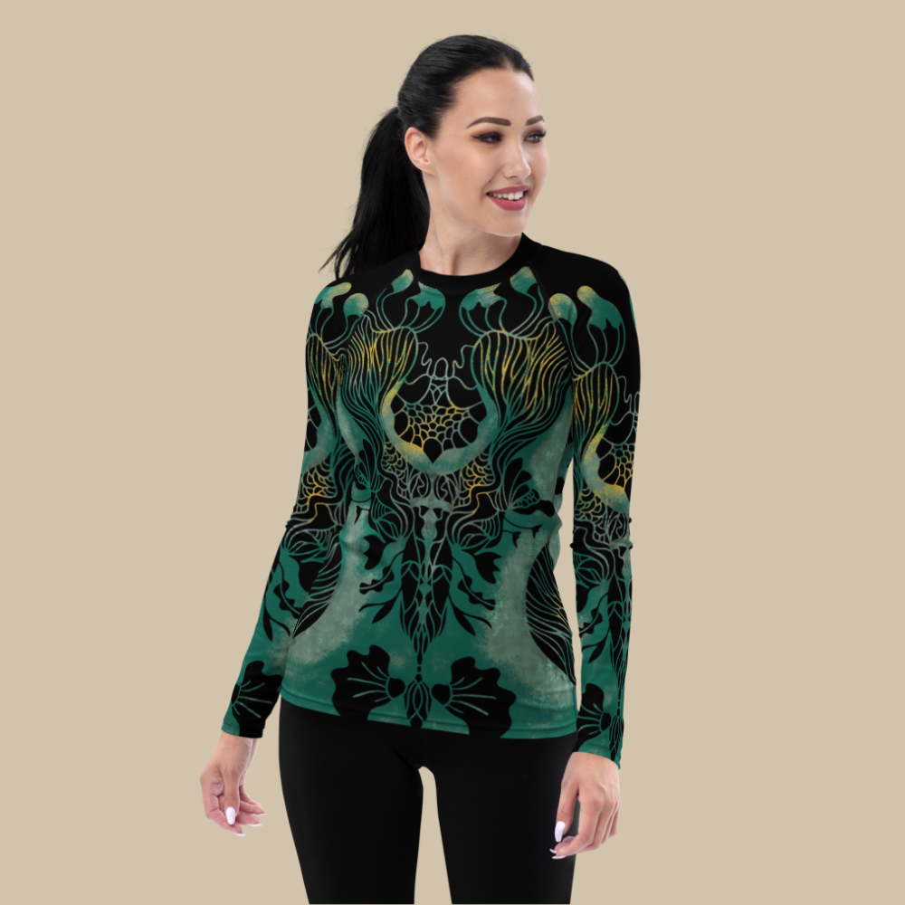 Reflections of Her Black Rash Guard