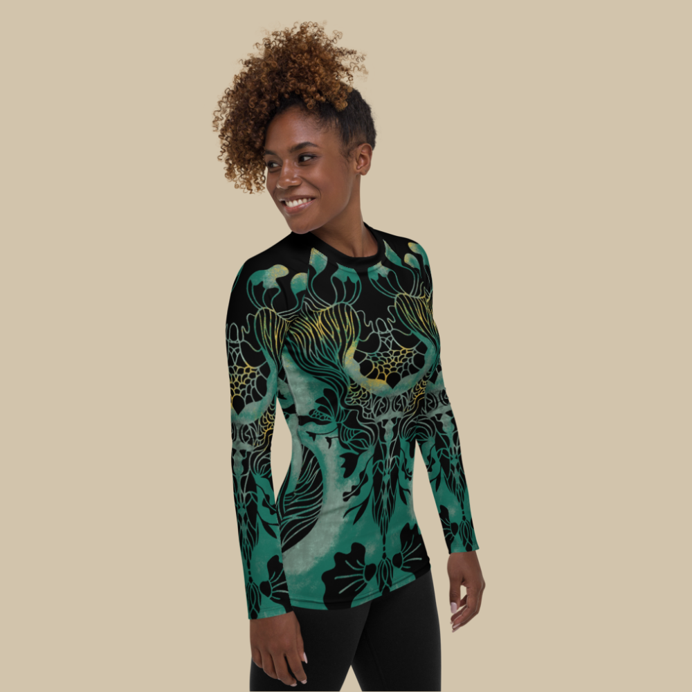 Reflections of Her Black Rash Guard