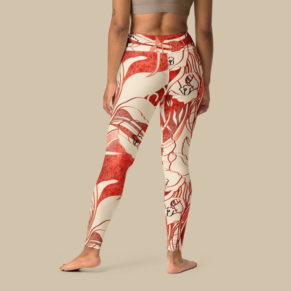 Sukha Red High Waisted Leggings