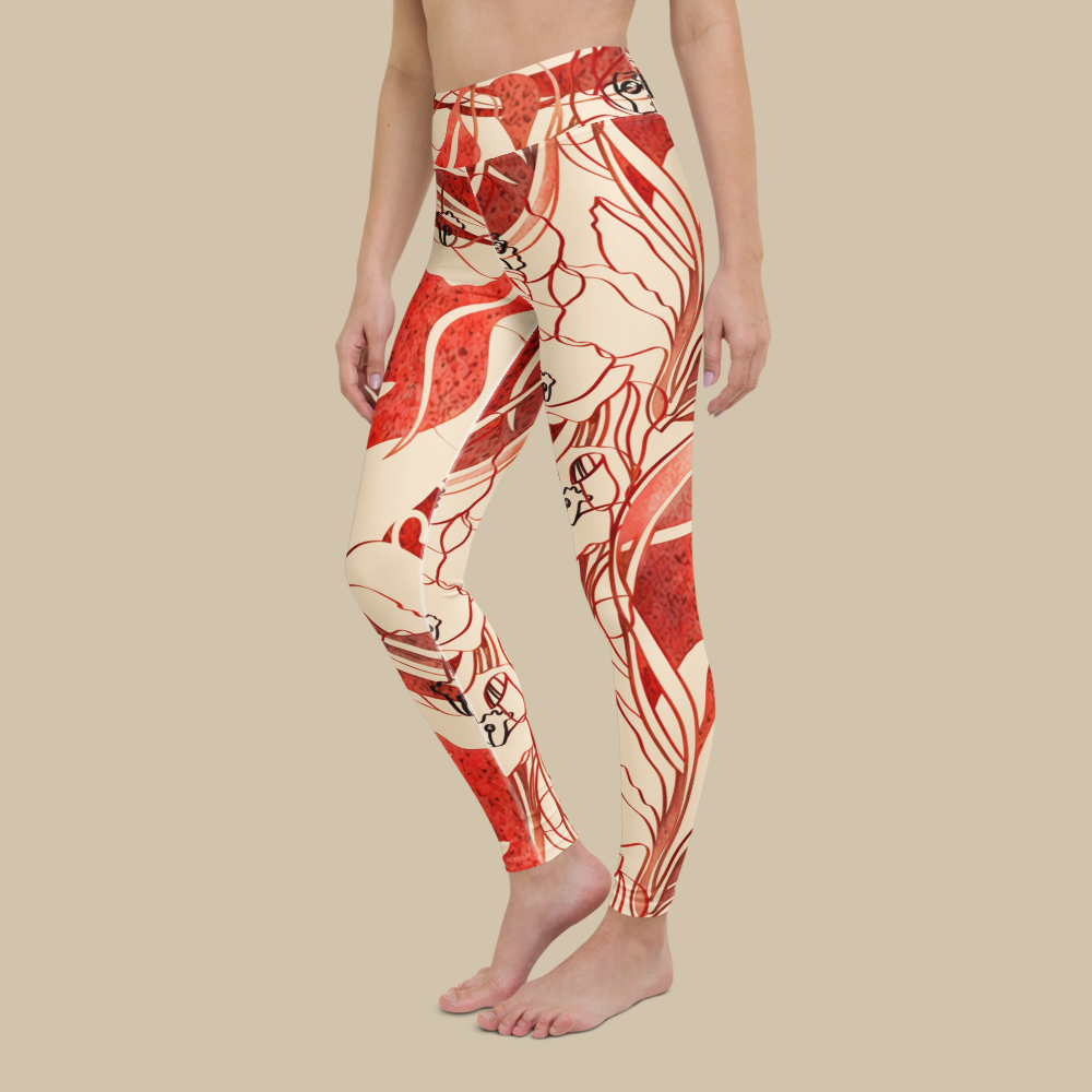 Sukha Red High Waisted Leggings