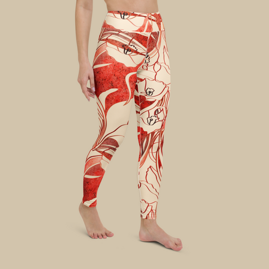 Sukha Red High Waisted Leggings
