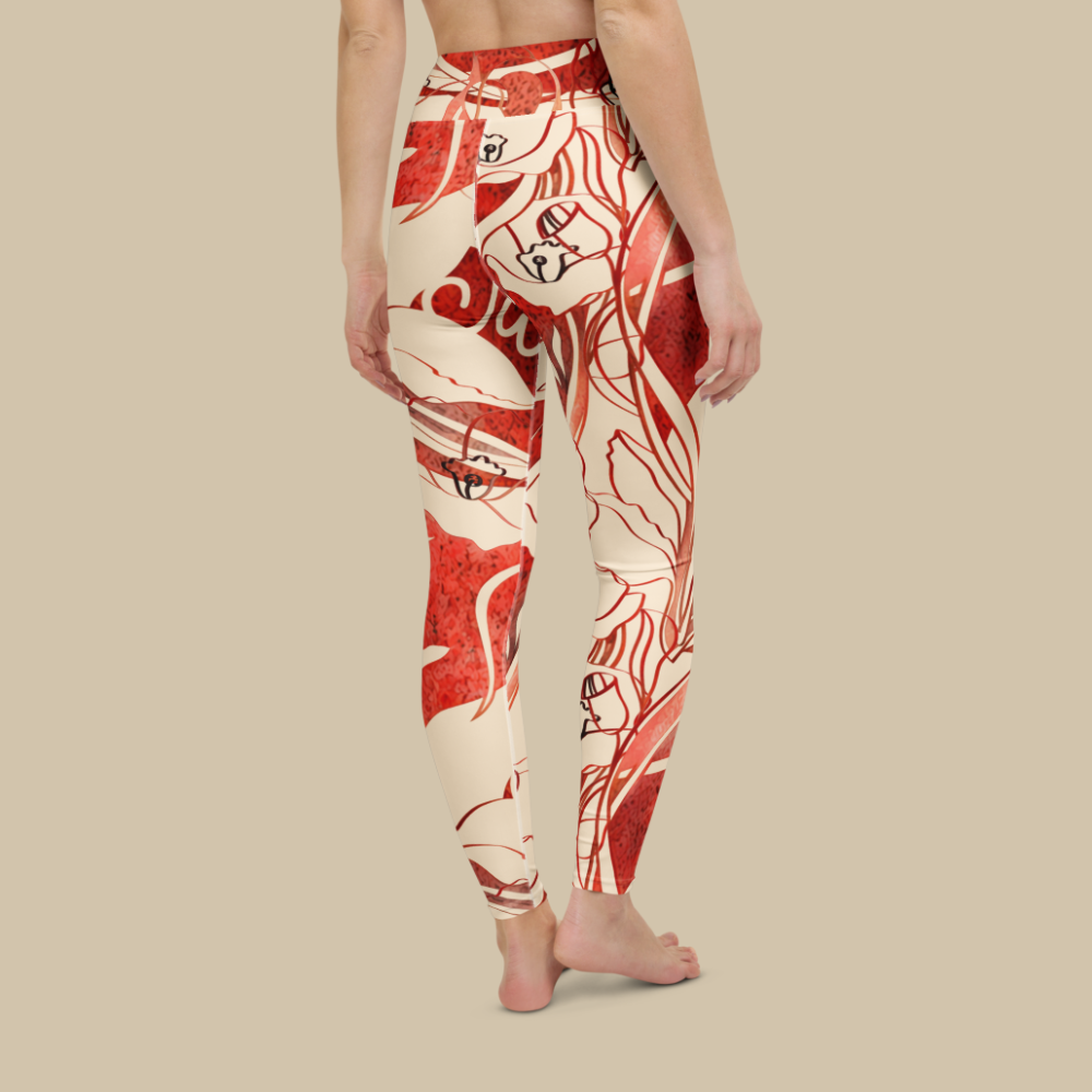 Sukha Red High Waisted Leggings
