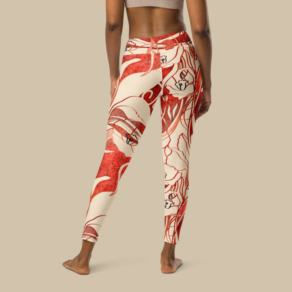 Sukha Red High Waisted Leggings