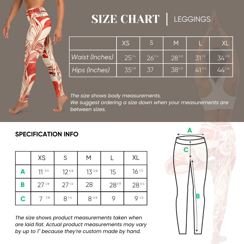 Sukha Red High Waisted Leggings