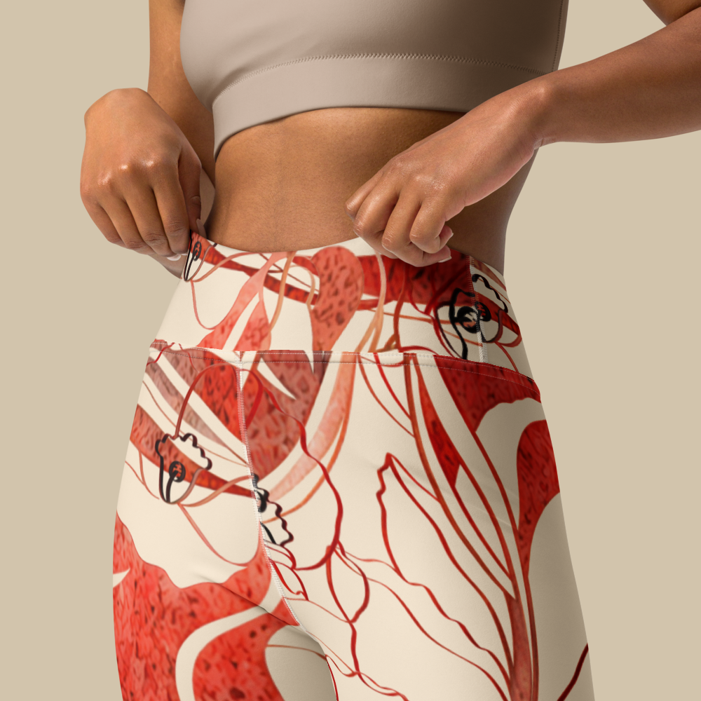 Sukha Red High Waisted Leggings