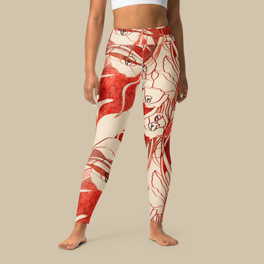 Sukha Red High Waisted Leggings