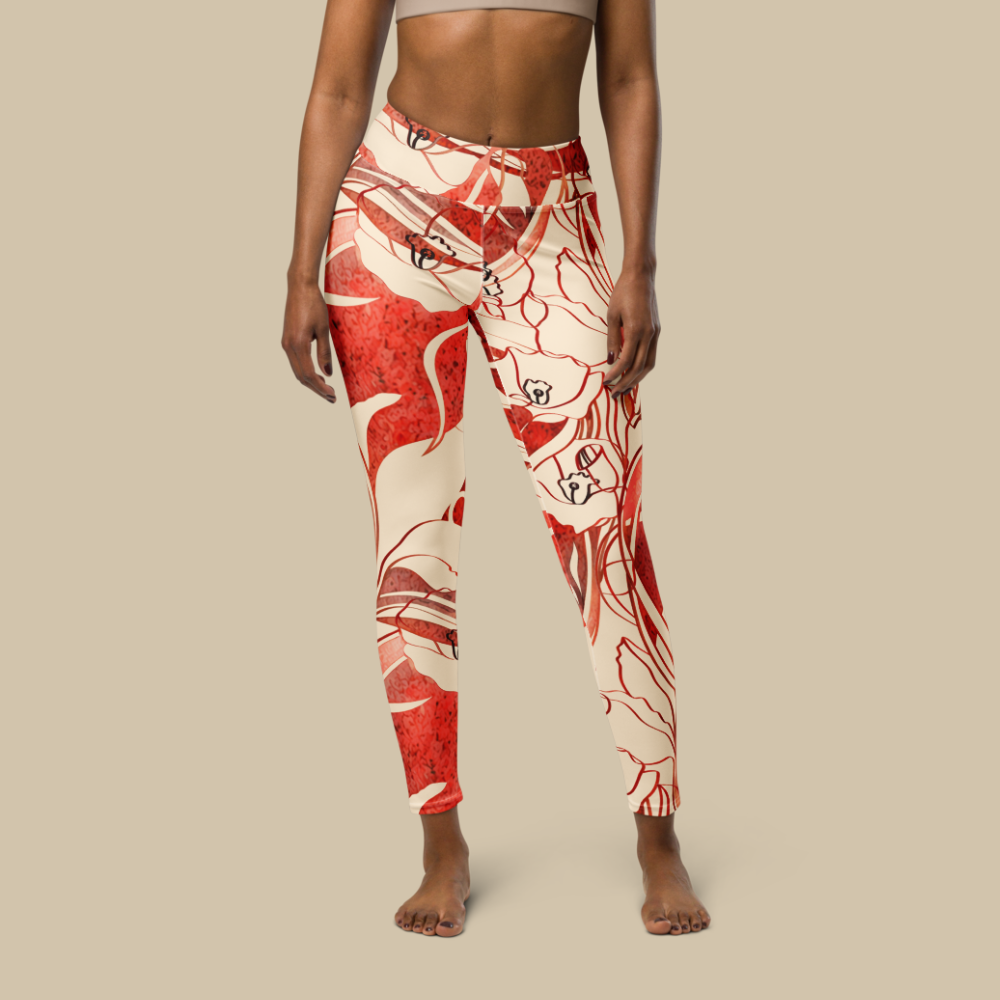 Sukha Red High Waisted Leggings