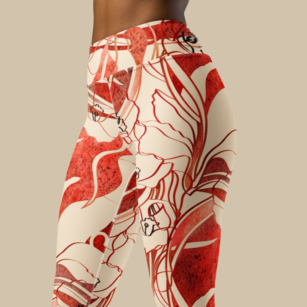 Sukha Red High Waisted Leggings