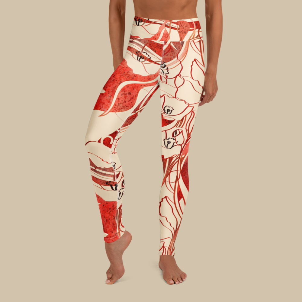 Sukha Red High Waisted Leggings