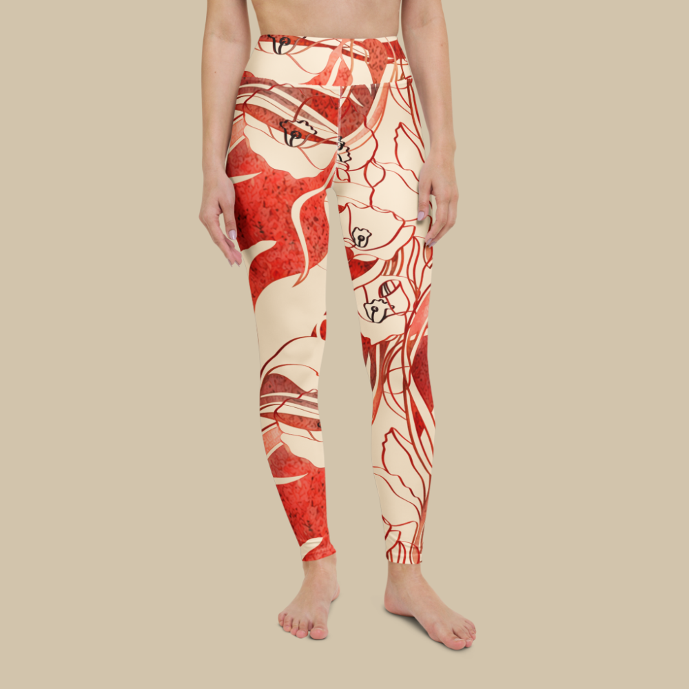 Sukha Red High Waisted Leggings