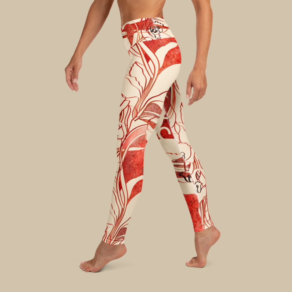 Sukha Red High Waisted Leggings