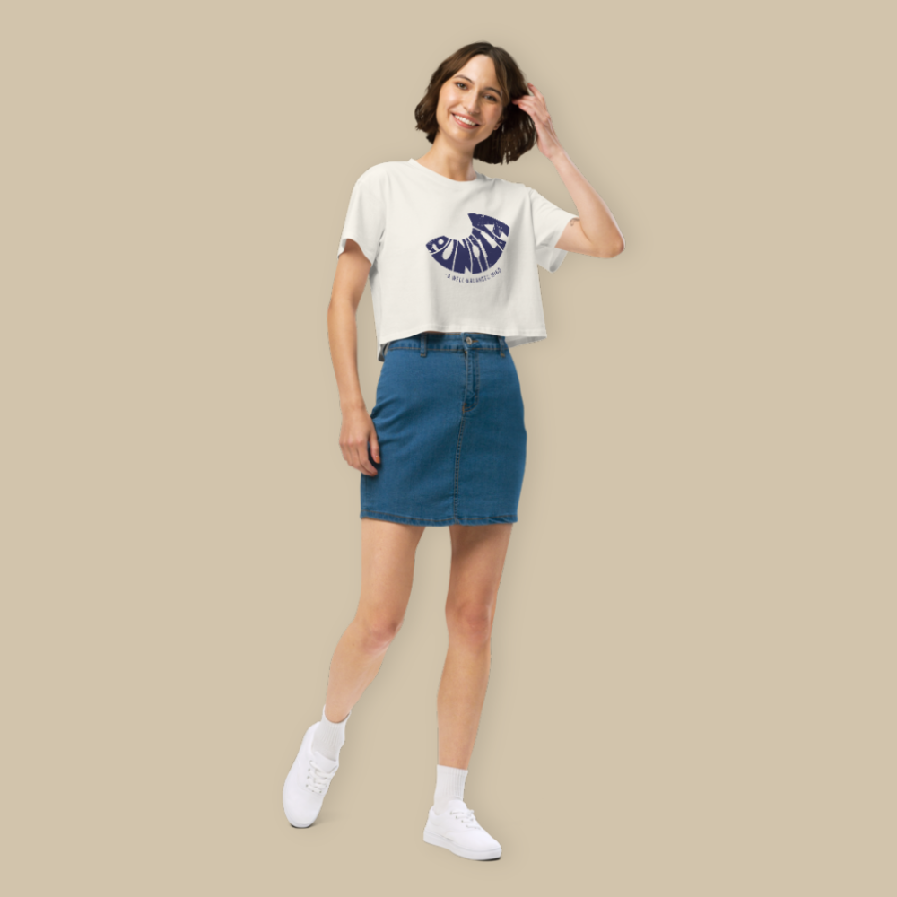 Eunoia Cream Blue Fashion Crop Top