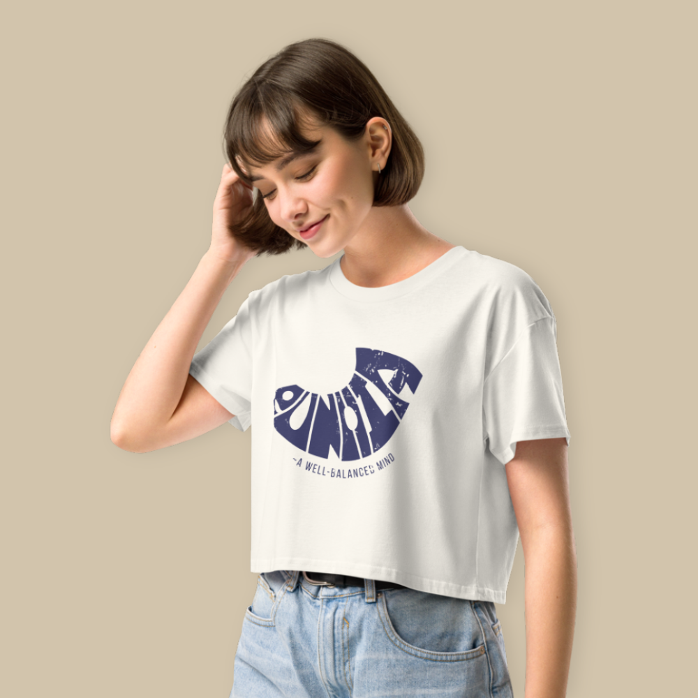 Eunoia Cream Blue Fashion Crop Top