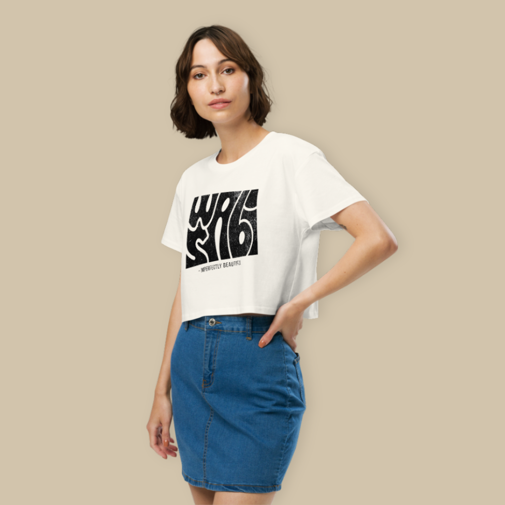 Wabi Sabi Cream Black Fashion Crop Top