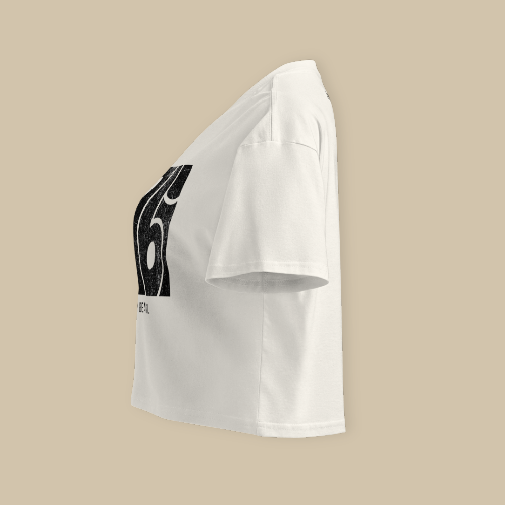 Wabi Sabi Cream Black Fashion Crop Top