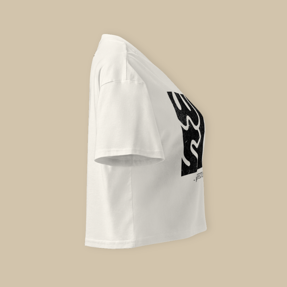 Wabi Sabi Cream Black Fashion Crop Top