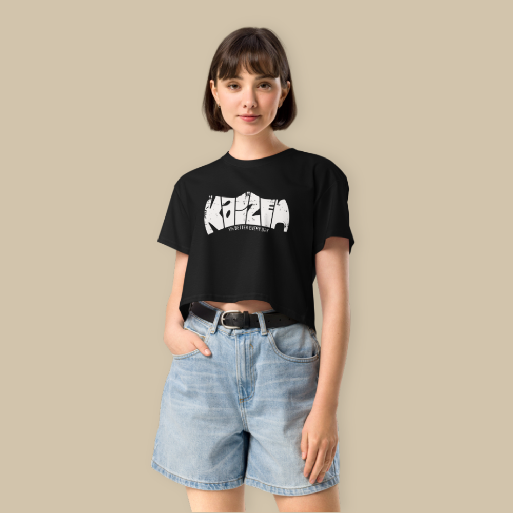 Kaizen Black White Fashion Crop Top