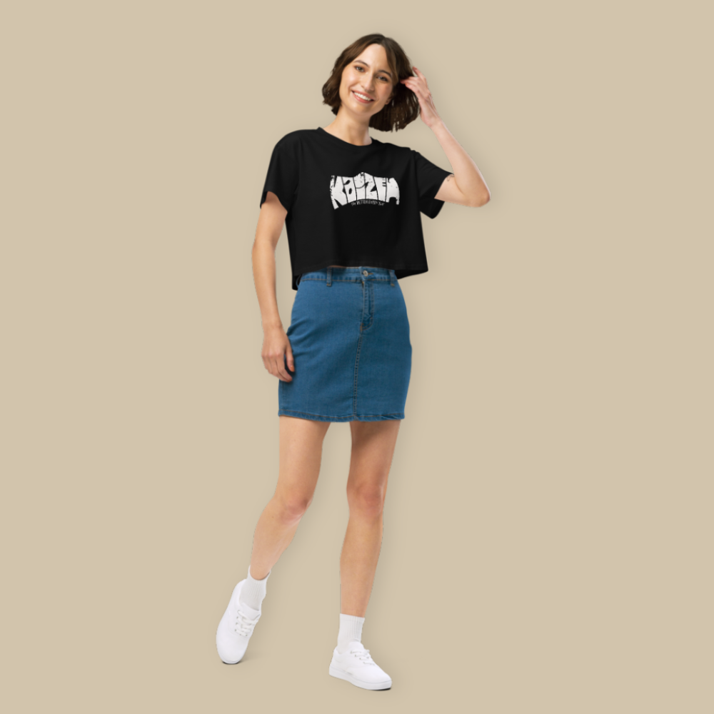 Kaizen Black White Fashion Crop Top