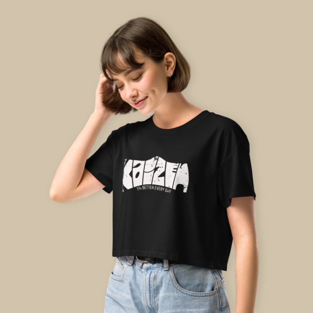 Kaizen Black White Fashion Crop Top