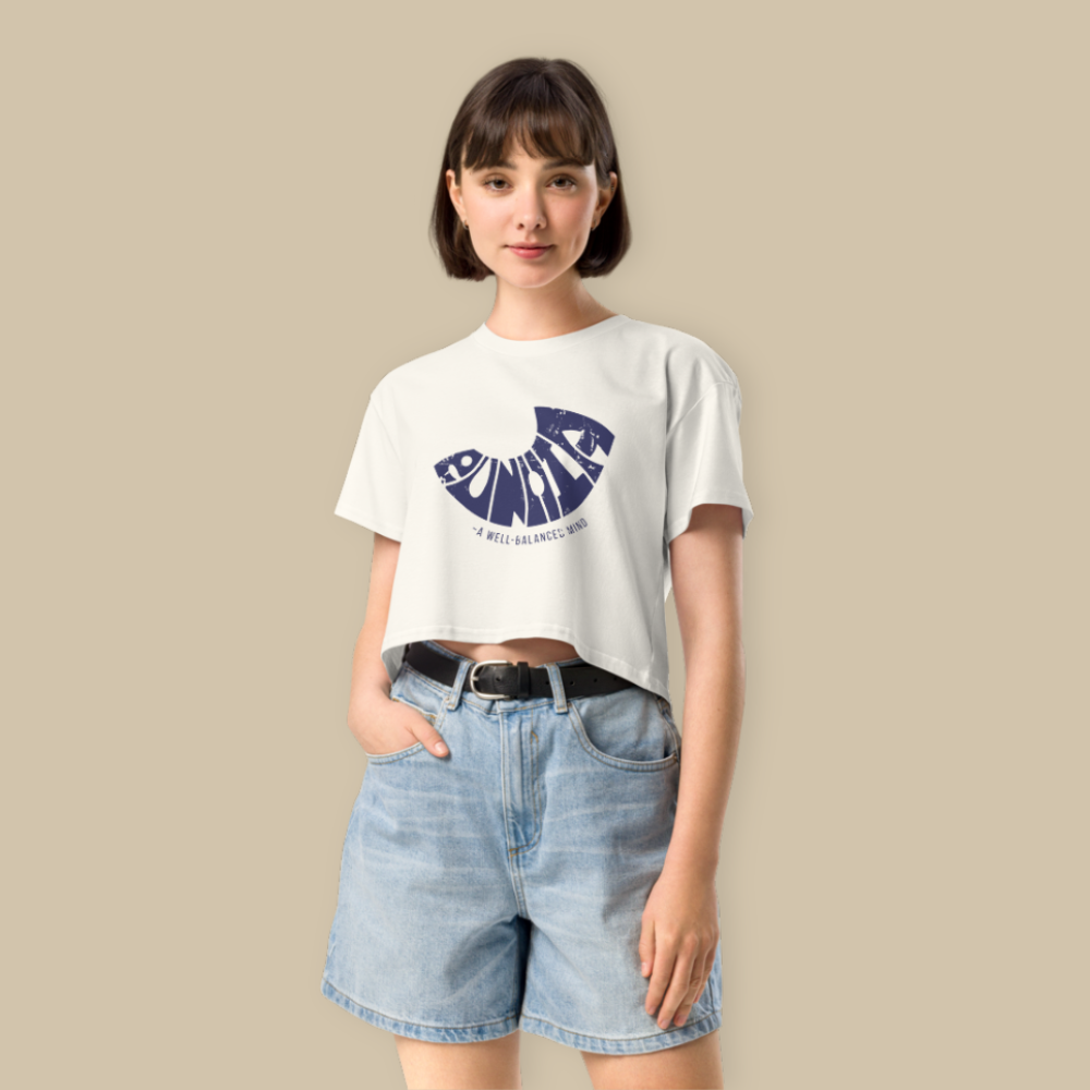 Eunoia Cream Blue Fashion Crop Top
