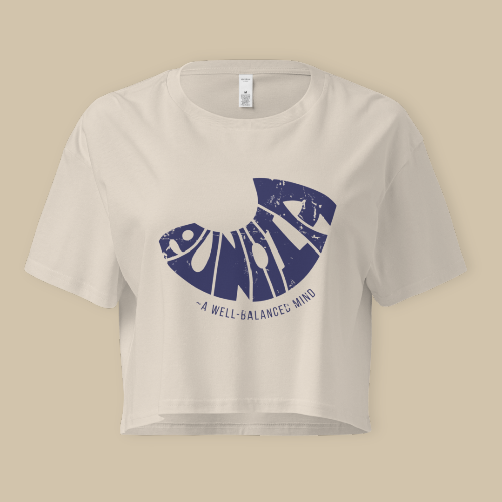 Eunoia Cream Blue Fashion Crop Top