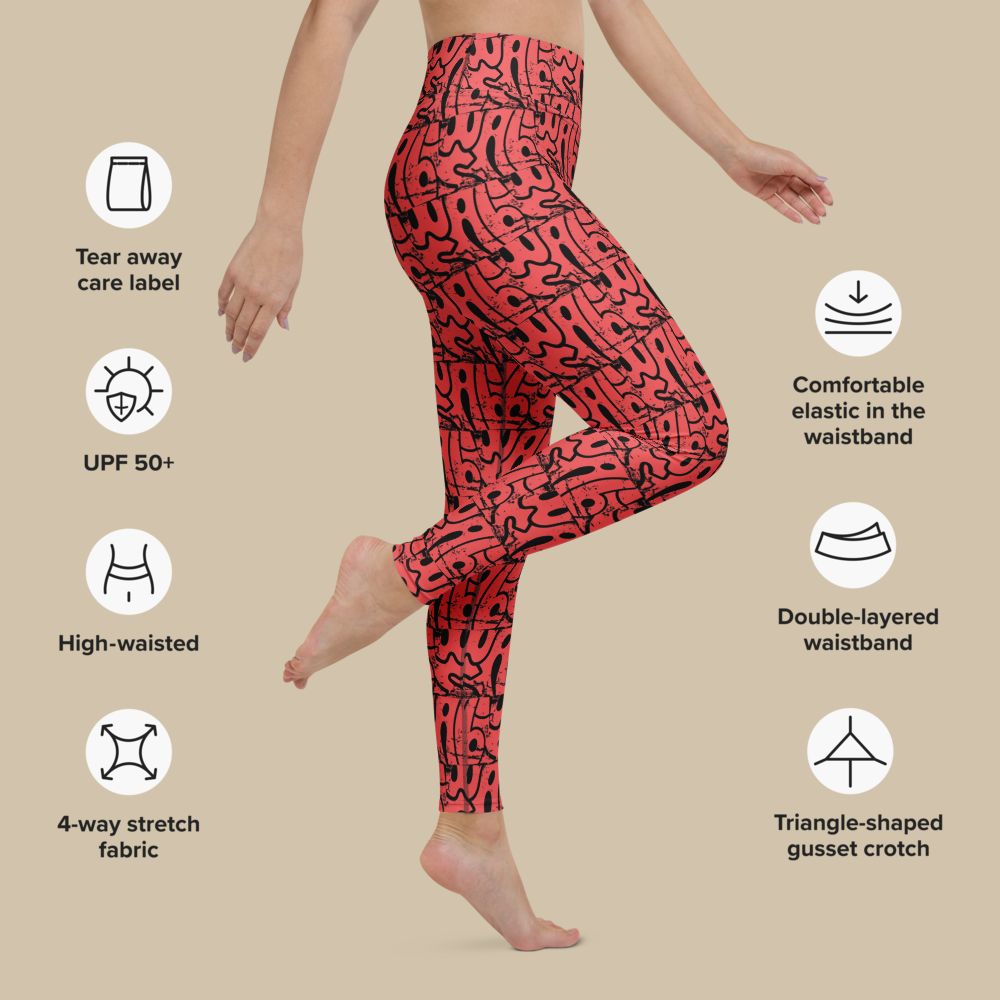 Wabi-Sabi Coral High Waisted Leggings
