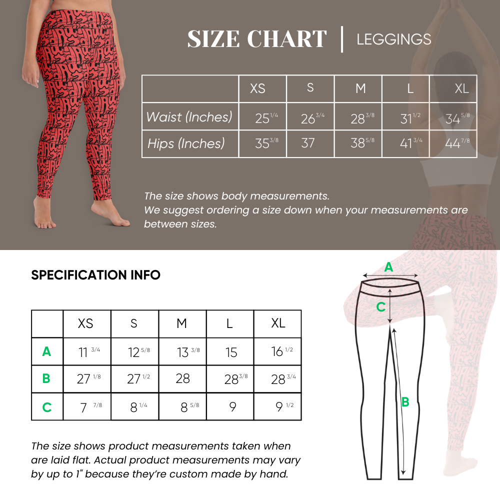 Wabi-Sabi Coral High Waisted Leggings